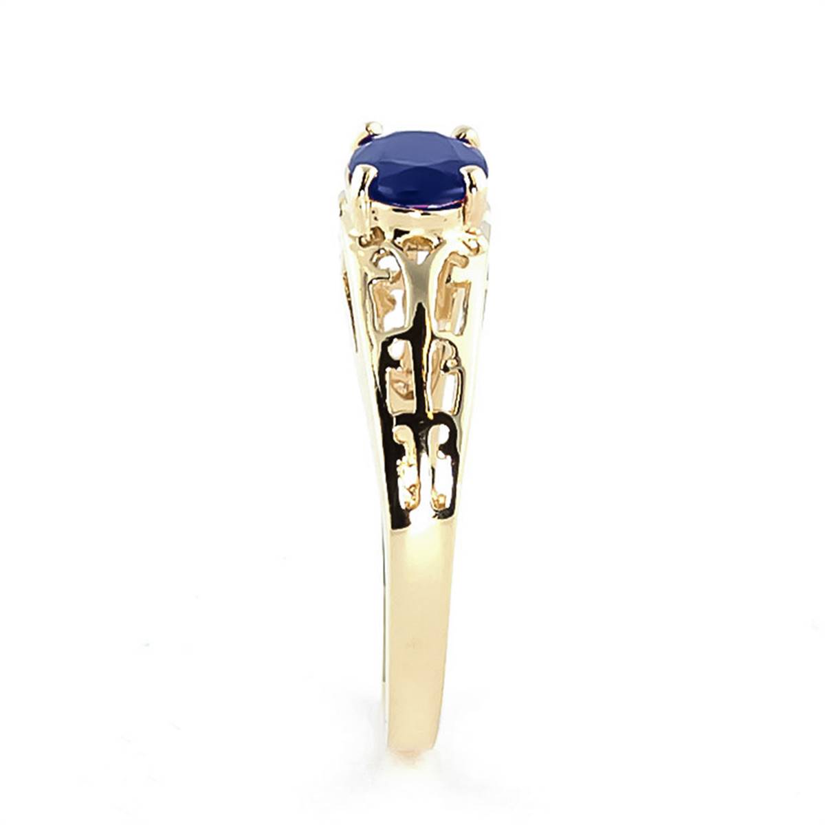 1.15 Carat 14K Solid Yellow Gold Filigree Ring Natural Sapphire