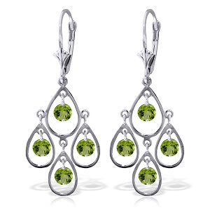 2.4 Carat 14K Solid White Gold Solace Peridot Earrings