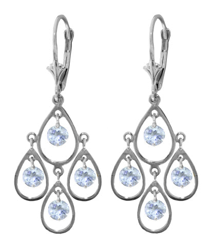 2.4 Carat 14K Solid Yellow Gold Pleasure Aquamarine Earrings