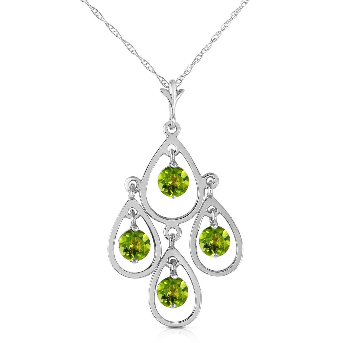 1.2 Carat 14K Solid White Gold Occurred To Me Peridot Necklace
