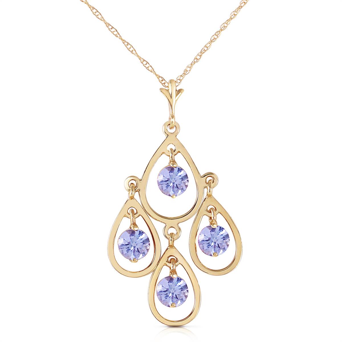 1.2 Carat 14K Solid Yellow Gold Unending Song Tanzanite Necklace