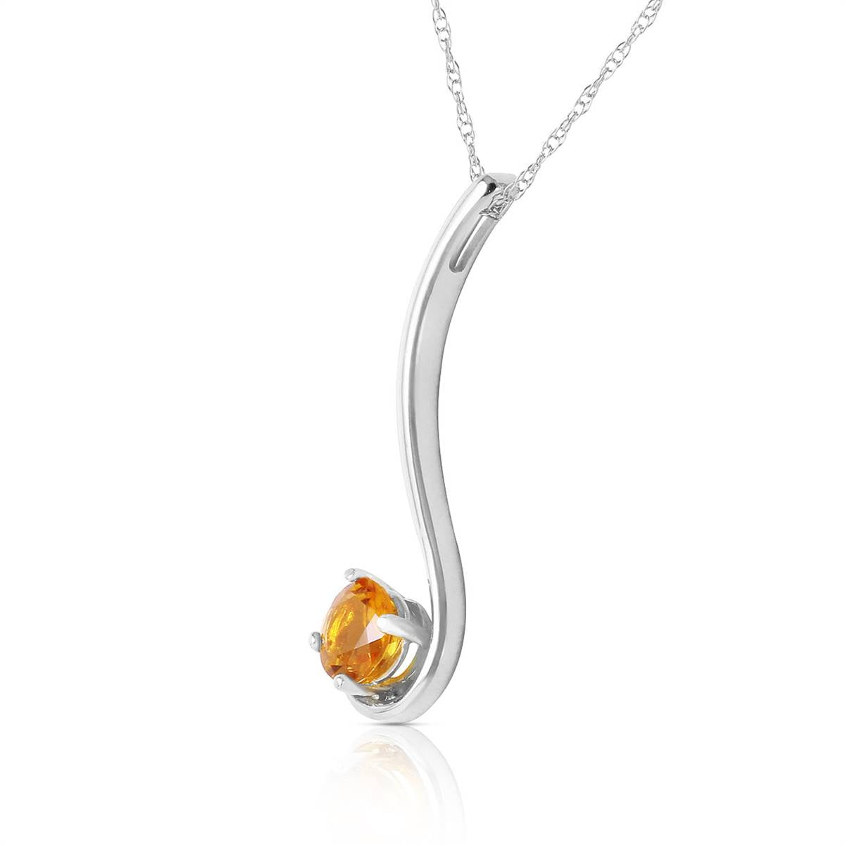 0.55 Carat 14K Solid White Gold Into The Light Citrine Necklace