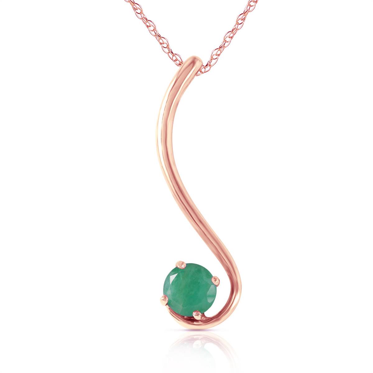 0.55 Carat 14K Solid Rose Gold Flirt Emerald Necklace