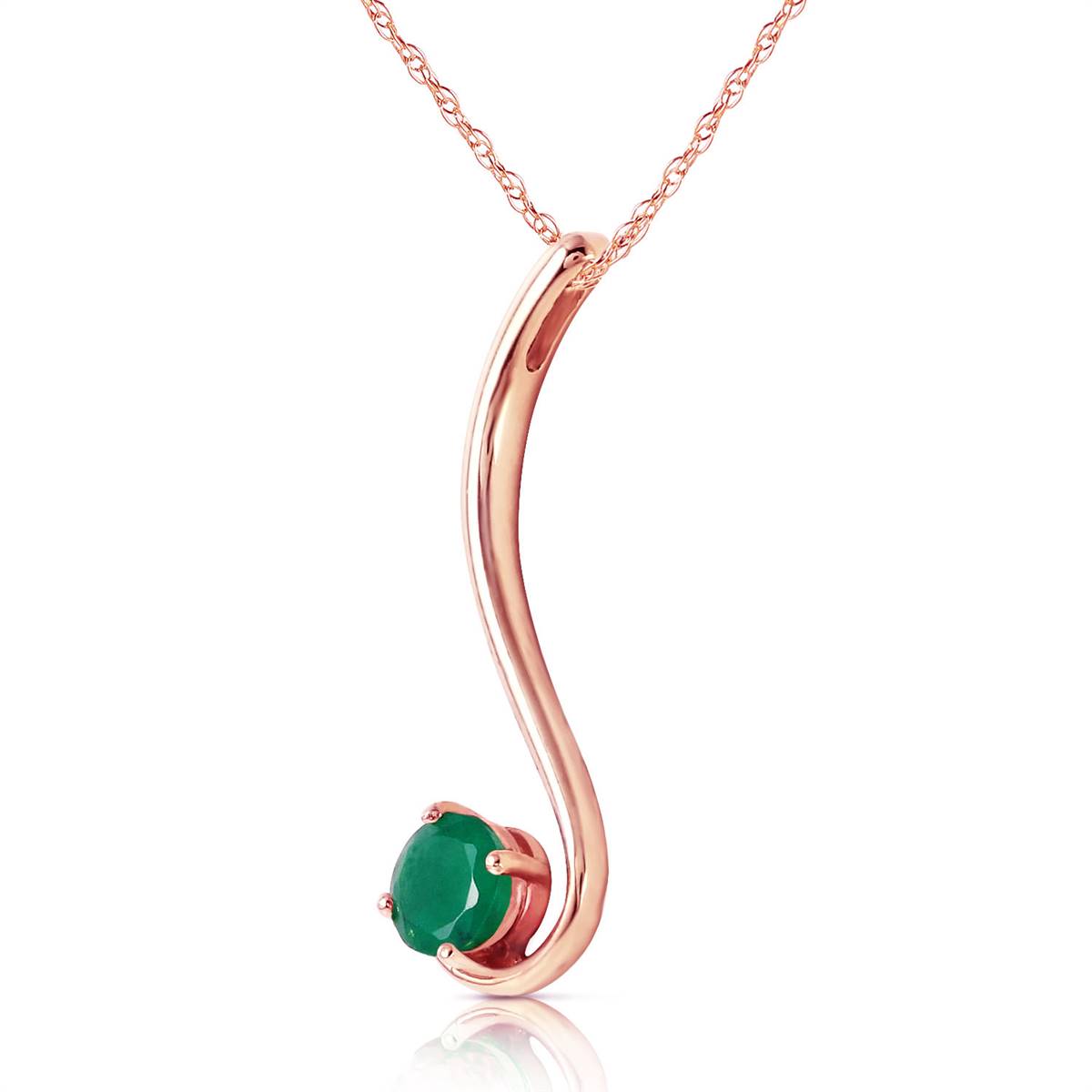 0.55 Carat 14K Solid Rose Gold Flirt Emerald Necklace