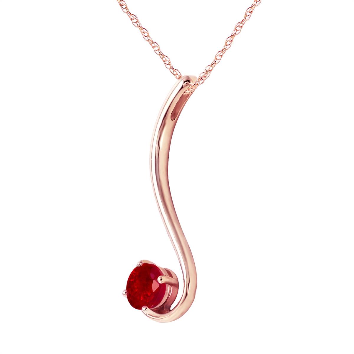 14K Solid Rose Gold Ruby Necklace Certified Genuine Imperial