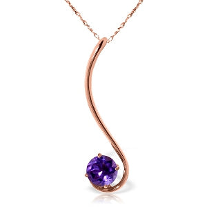 14K Solid Rose Gold Purple Amethyst Certified Genuine Limited Edition Necklace