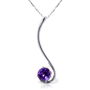 0.55 Carat 14K Solid White Gold Reason For Silence Amethyst Necklace