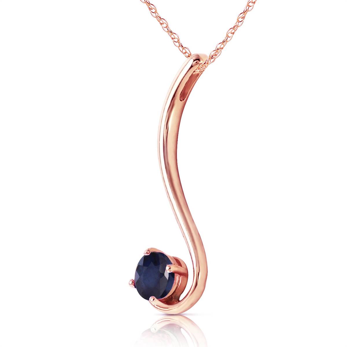 14K Solid Rose Gold Natural Sapphire Necklace Jewelry Class