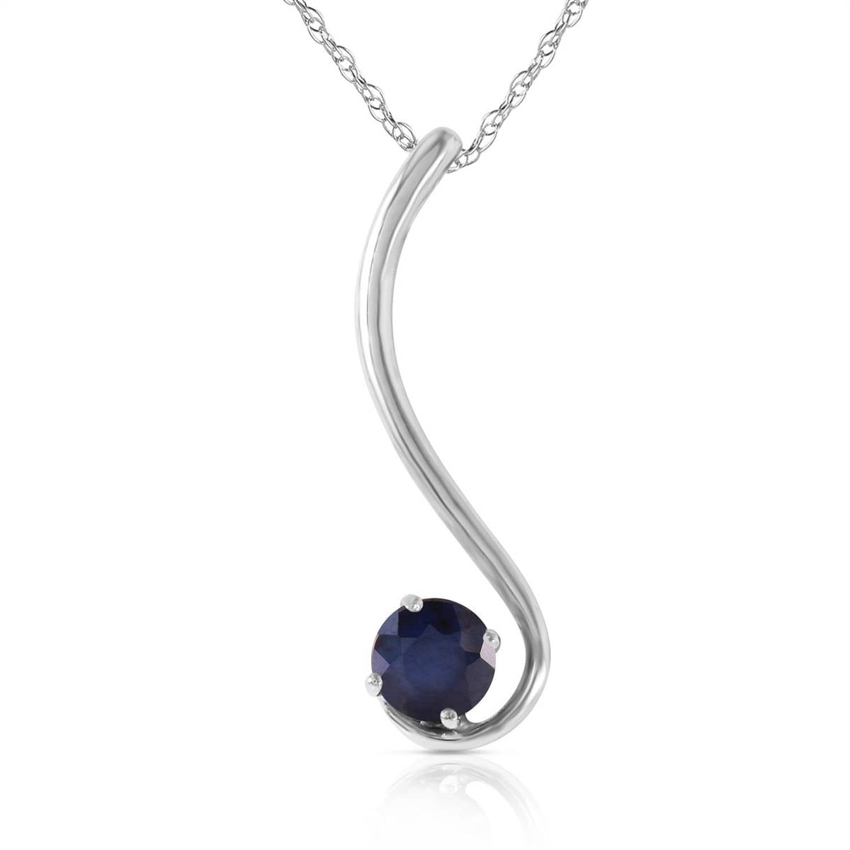 0.55 Carat 14K Solid White Gold Future Is Ours Sapphire Necklace