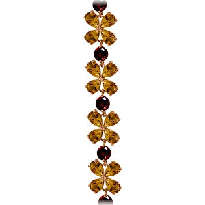14K Solid Rose Gold Bracelet w/ Citrines & Garnets