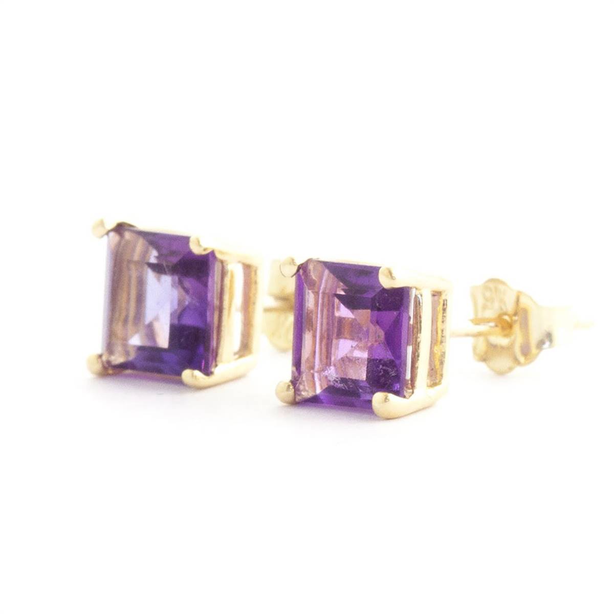 1.75 Carat 14K Solid Yellow Gold Accomplished Amethyst Earrings