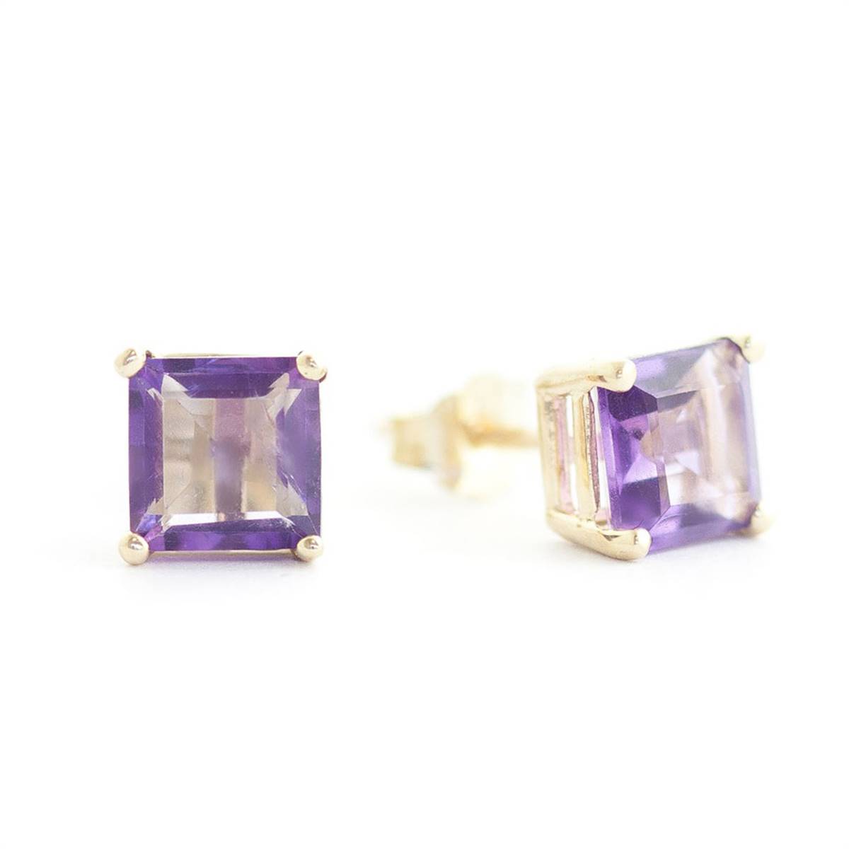 1.75 Carat 14K Solid Yellow Gold Accomplished Amethyst Earrings