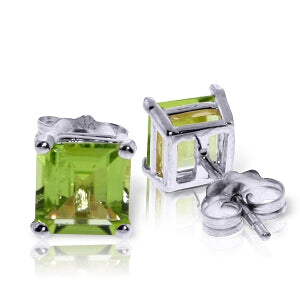1.75 Carat 14K Solid White Gold Seconds Of Happiness Peridot Earrings