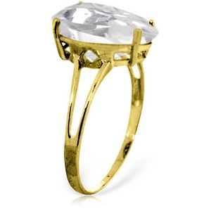 5 Carat 14K Solid Yellow Gold Ring Natural White Topaz