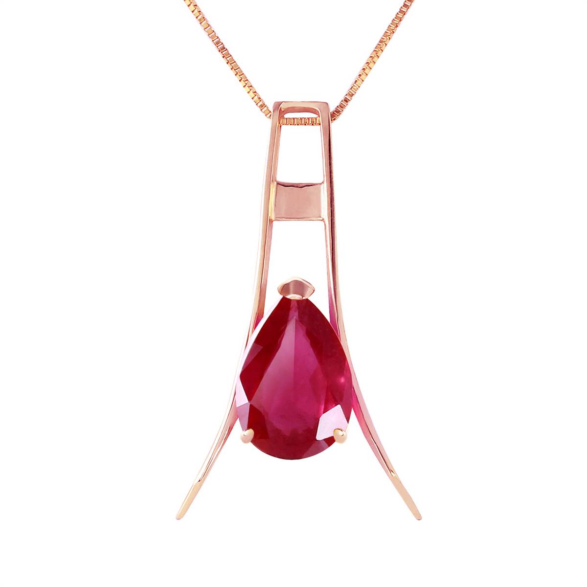14K Solid Rose Gold Ruby Necklace Class