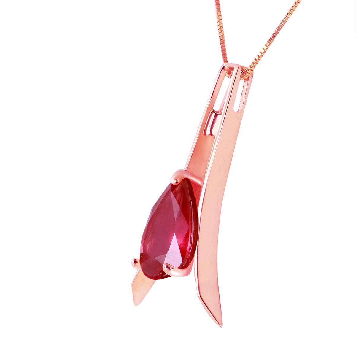 14K Solid Rose Gold Ruby Necklace Class
