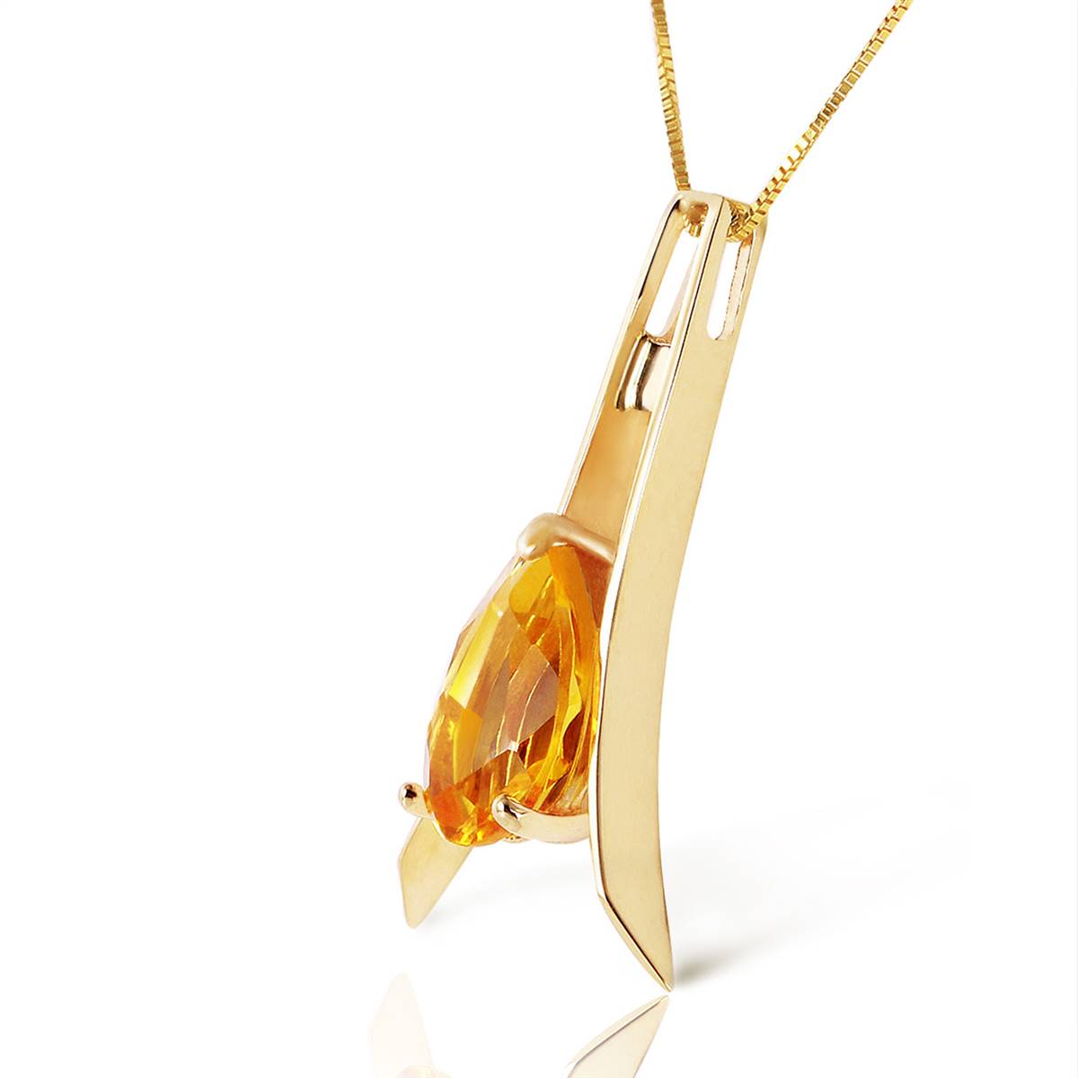 1.5 Carat 14K Solid Yellow Gold Thinking Of You Citrine Necklace