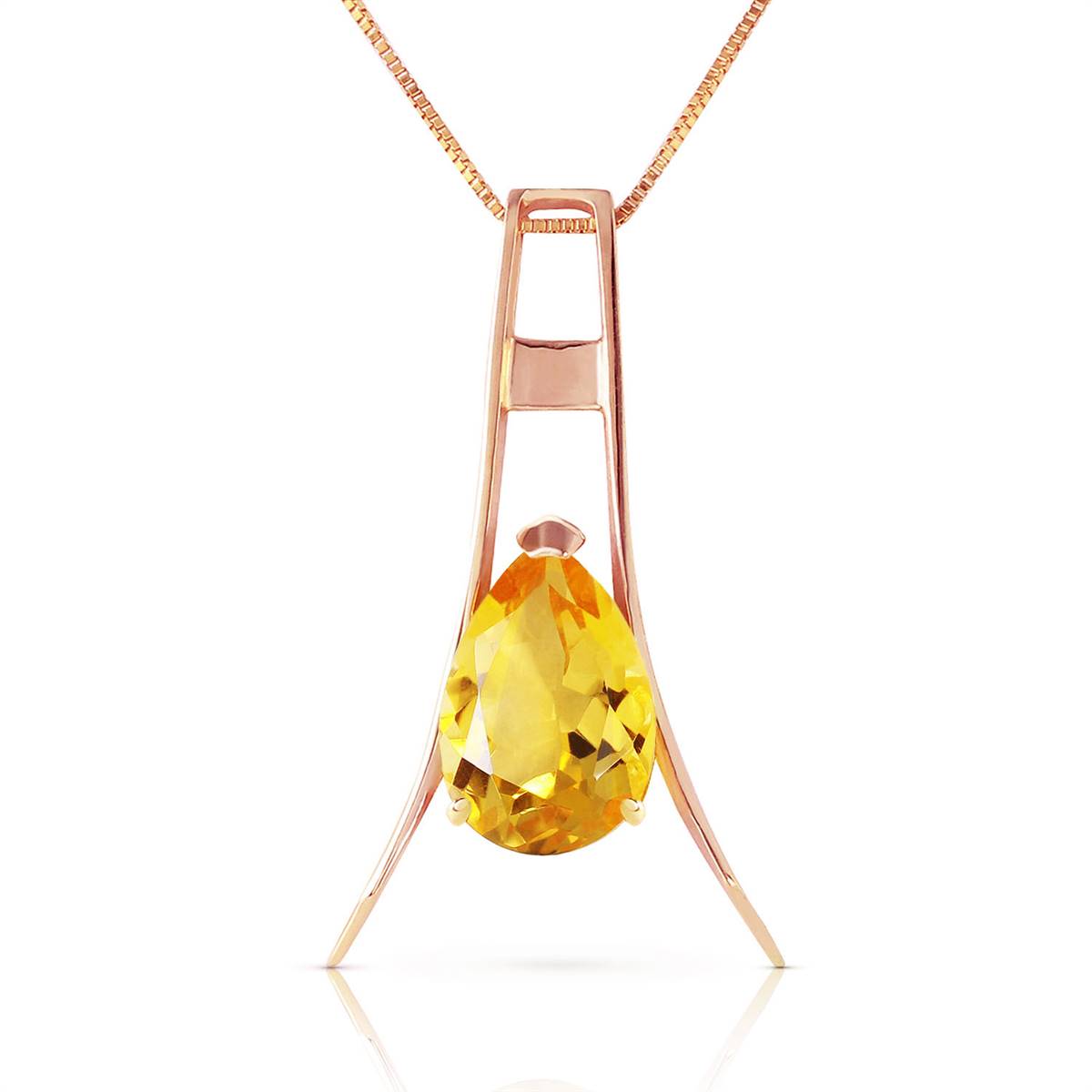 14K Solid Rose Gold Citrine Necklace Jewelry Class