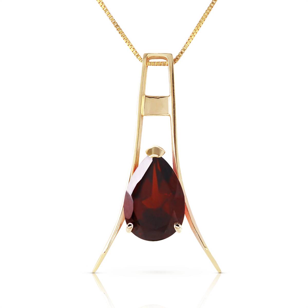 1.5 Carat 14K Solid Yellow Gold Love Is Love Garnet Necklace