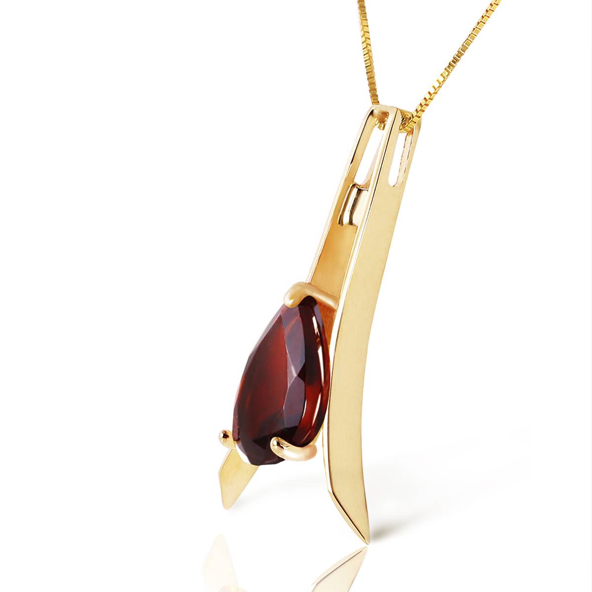 1.5 Carat 14K Solid Yellow Gold Love Is Love Garnet Necklace