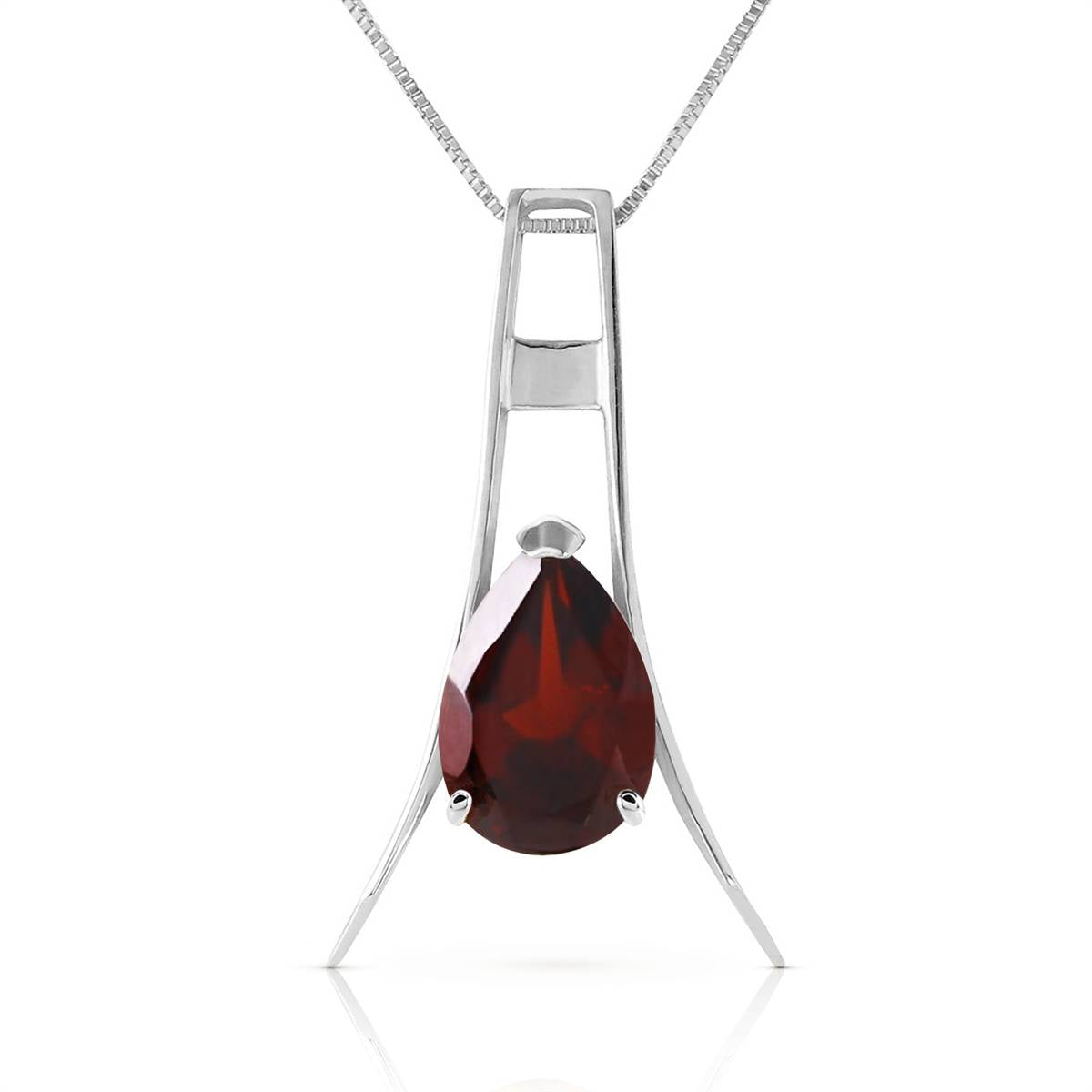 1.5 Carat 14K Solid White Gold One More Day Garnet Necklace