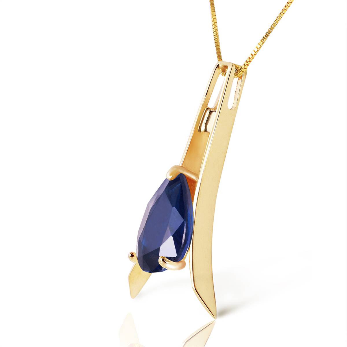 1.5 Carat 14K Solid Yellow Gold Nourishment Of Love Sapphire Necklace
