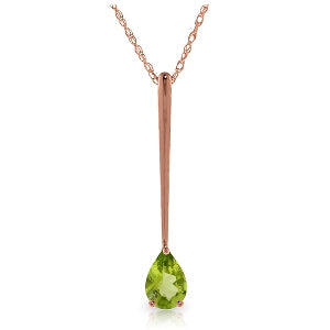 14K Solid Rose Gold Peridot Necklace Certified Series Royal