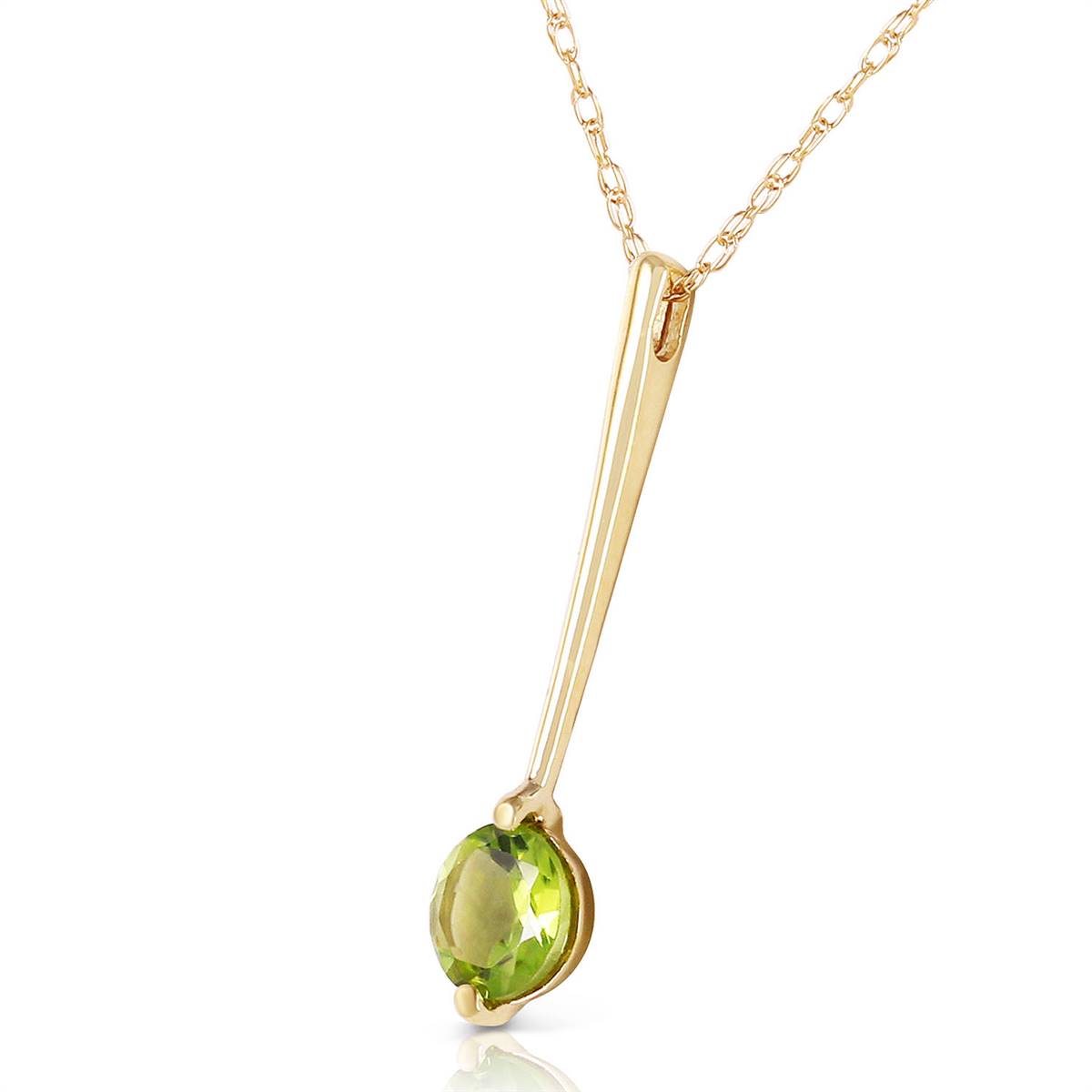 0.65 Carat 14K Solid Yellow Gold Piazza Peridot Necklace