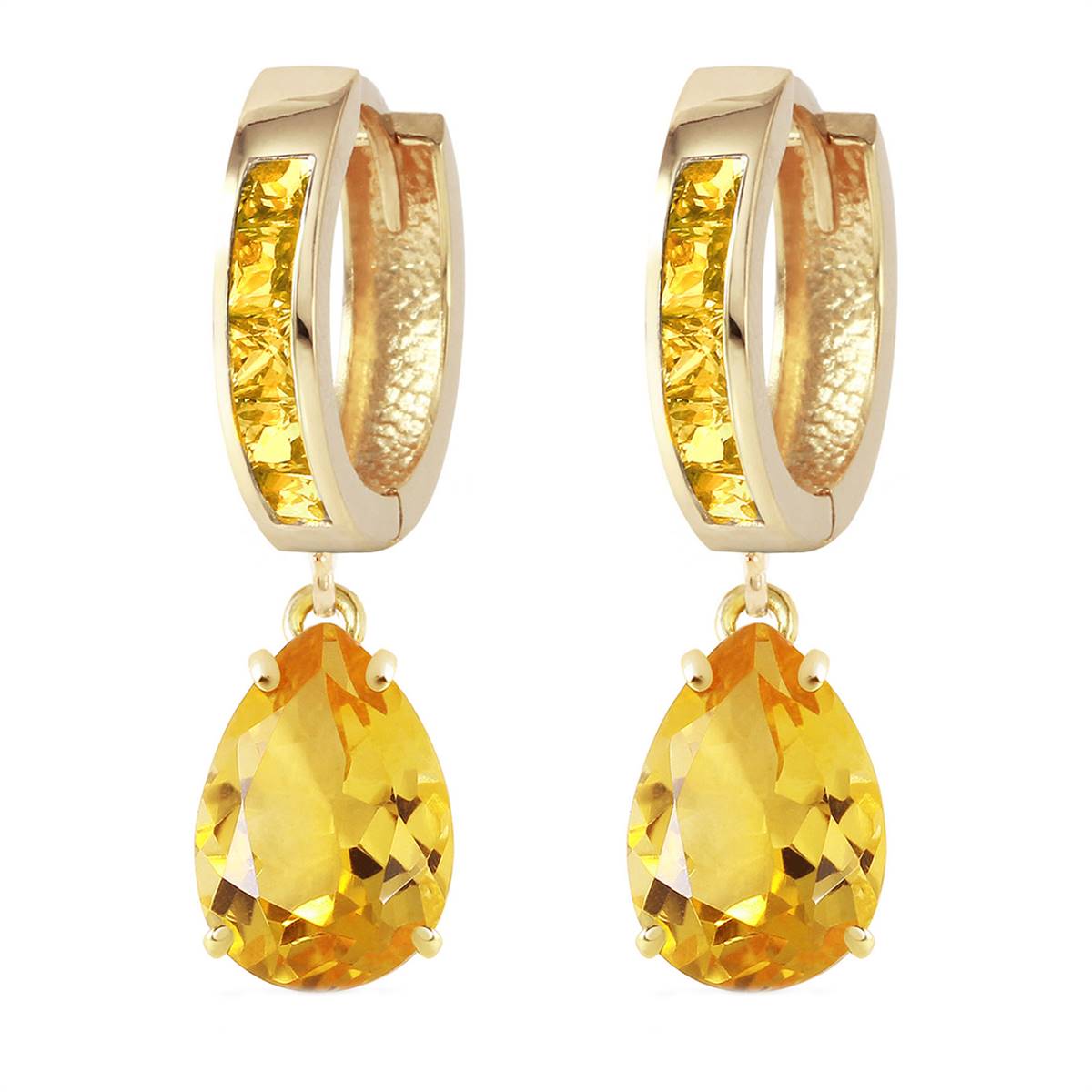 13.2 Carat 14K Solid Yellow Gold Dramatique Citrine Earrings