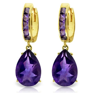13.2 Carat 14K Solid Yellow Gold Dramatique Amethyst Earrings