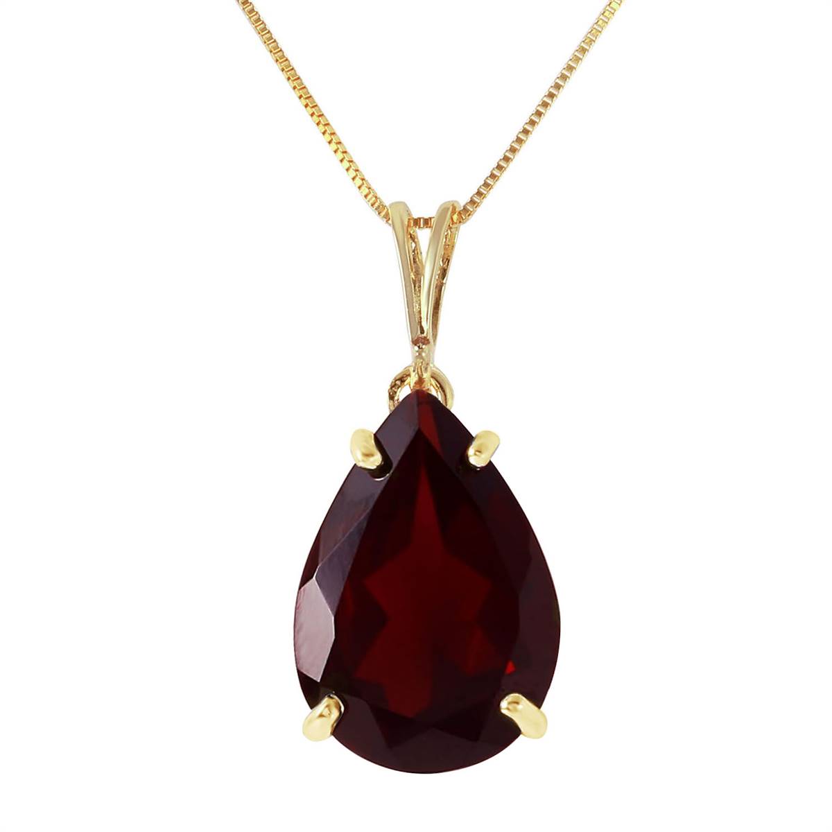 5 Carat 14K Solid Yellow Gold Written In Naturale Garnet Necklace