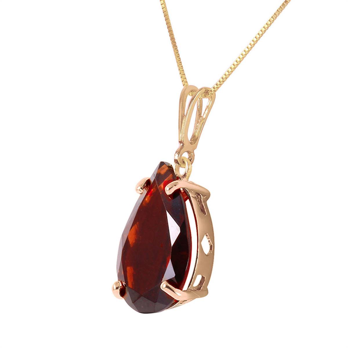 5 Carat 14K Solid Yellow Gold Written In Naturale Garnet Necklace
