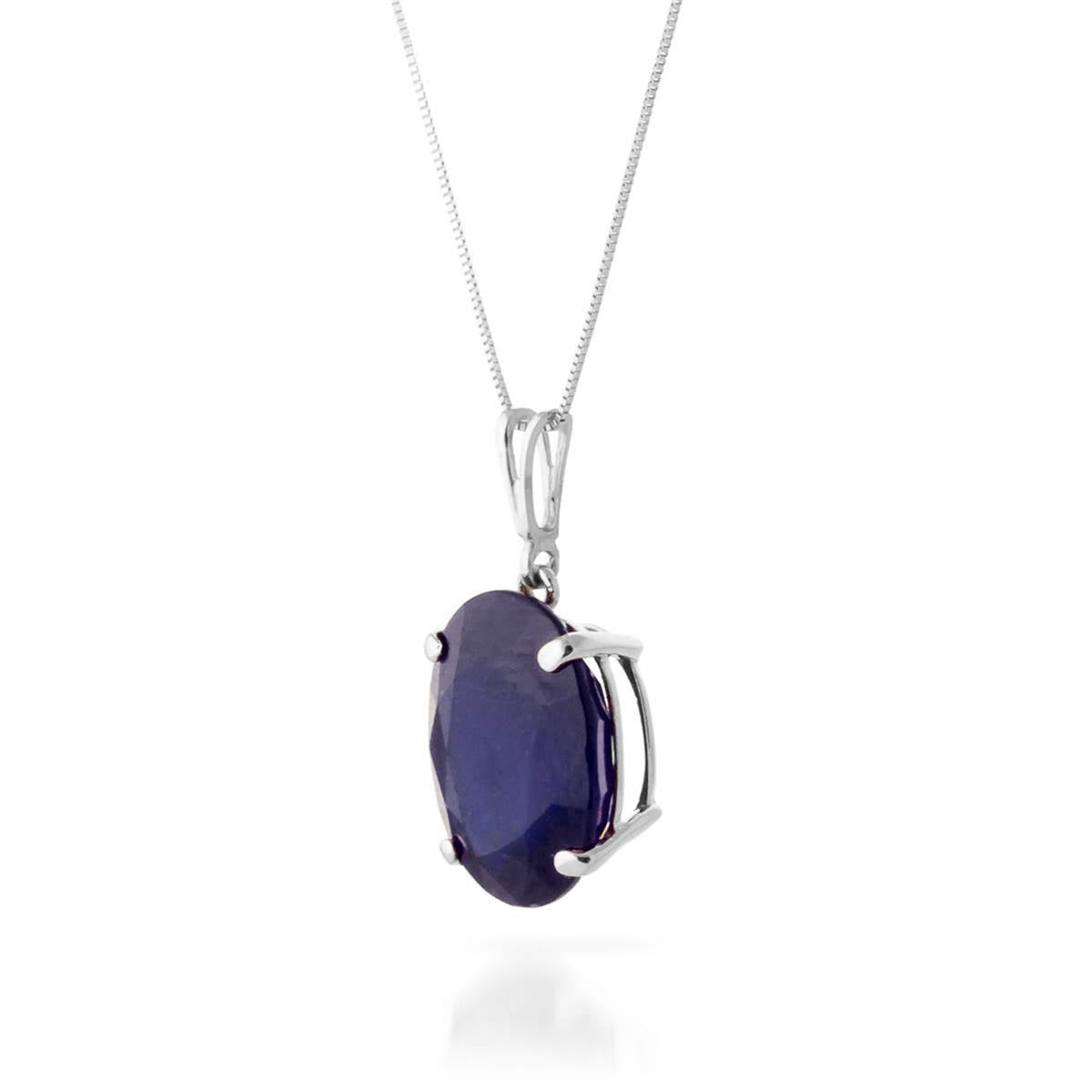 8.5 Carat 14K Solid White Gold Necklace Natural Oval Sapphire