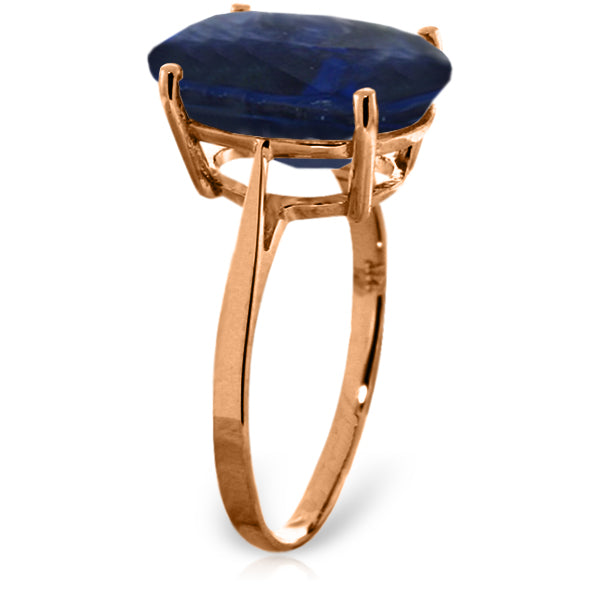 8.5 Carat 14K Solid Rose Gold Ring Natural Oval Sapphire