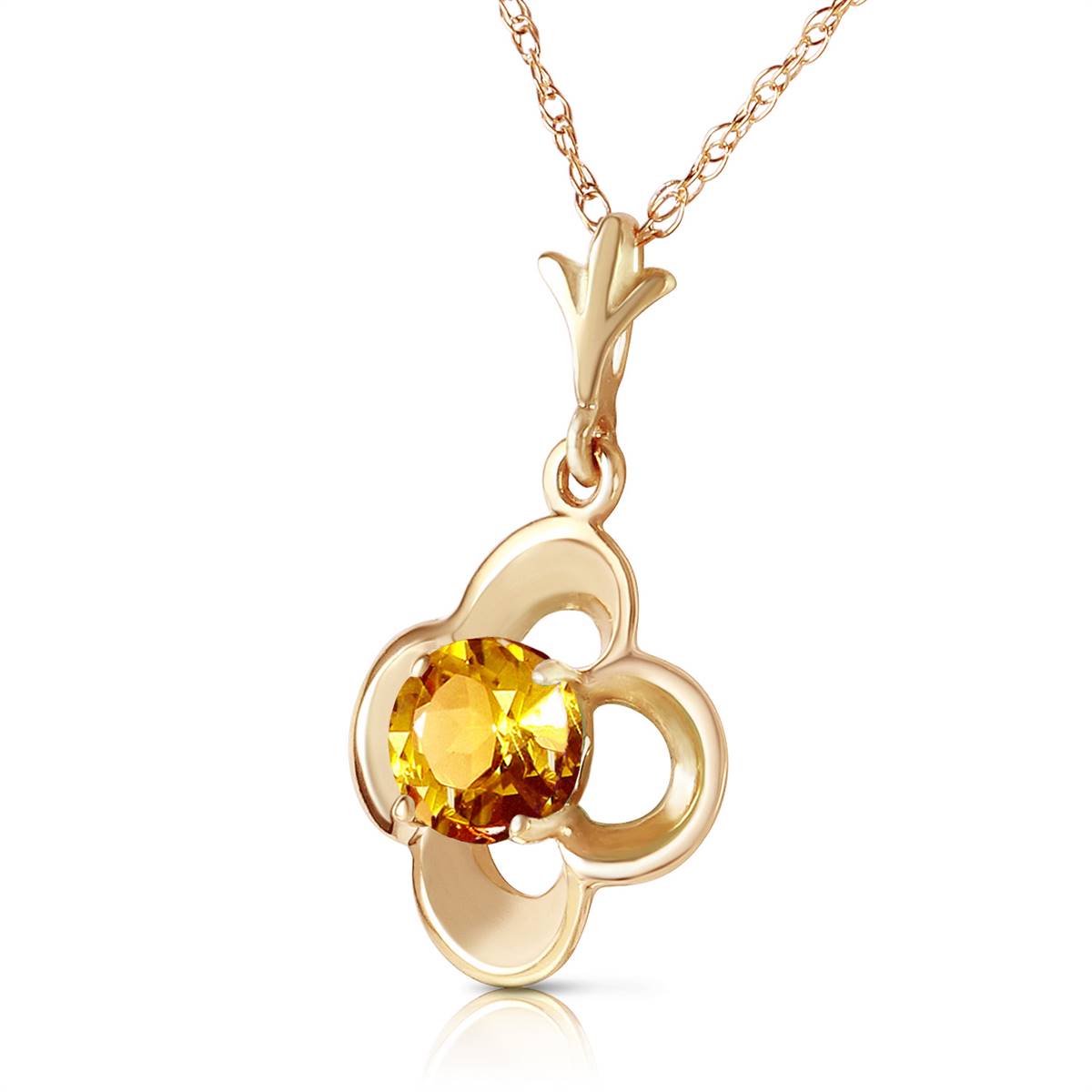 0.55 Carat 14K Solid Yellow Gold Sigh Of Relief Citrine Necklace