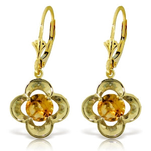 1.1 Carat 14K Solid Yellow Gold Laress Citrine Earrings