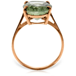 7.55 Carat 14K Solid Rose Gold Ring Natural Green Amethyst