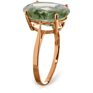 7.55 Carat 14K Solid Rose Gold Ring Natural Green Amethyst