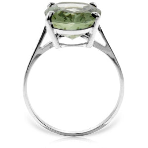7.55 Carat 14K Solid White Gold Ring Natural Green Amethyst