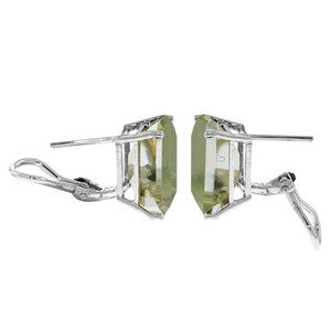 13 Carat 14K Solid White Gold Told You So Green Amethyst Earrings