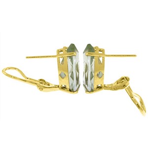 10 Carat 14K Solid Yellow Gold Inspiration Green Amethyst Earrings