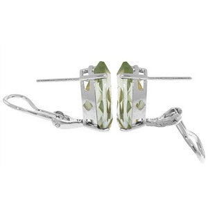 10 Carat 14K Solid White Gold Generations Green Amethyst Earrings
