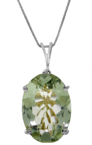 7.55 Carat 14K Solid Yellow Gold Necklace Oval Green Amethyst