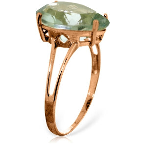 5 Carat 14K Solid Rose Gold Sensuality Green Amethyst Ring