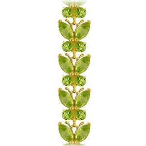 16.5 Carat 14K Solid Yellow Gold Butterfly Bracelet Peridot