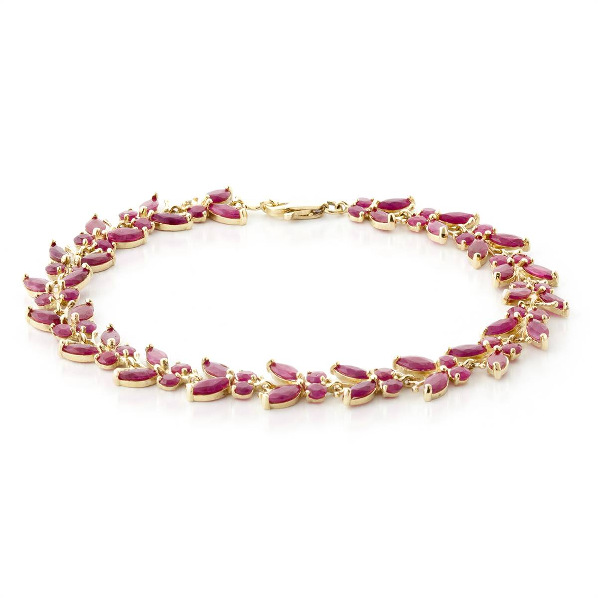 16.5 Carat 14K Solid Yellow Gold Butterfly Bracelet Natural Ruby