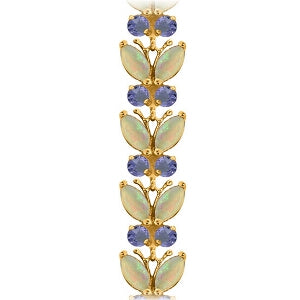 14K Solid Rose Gold Butterfly Bracelet w/ Opals & Tanzanites