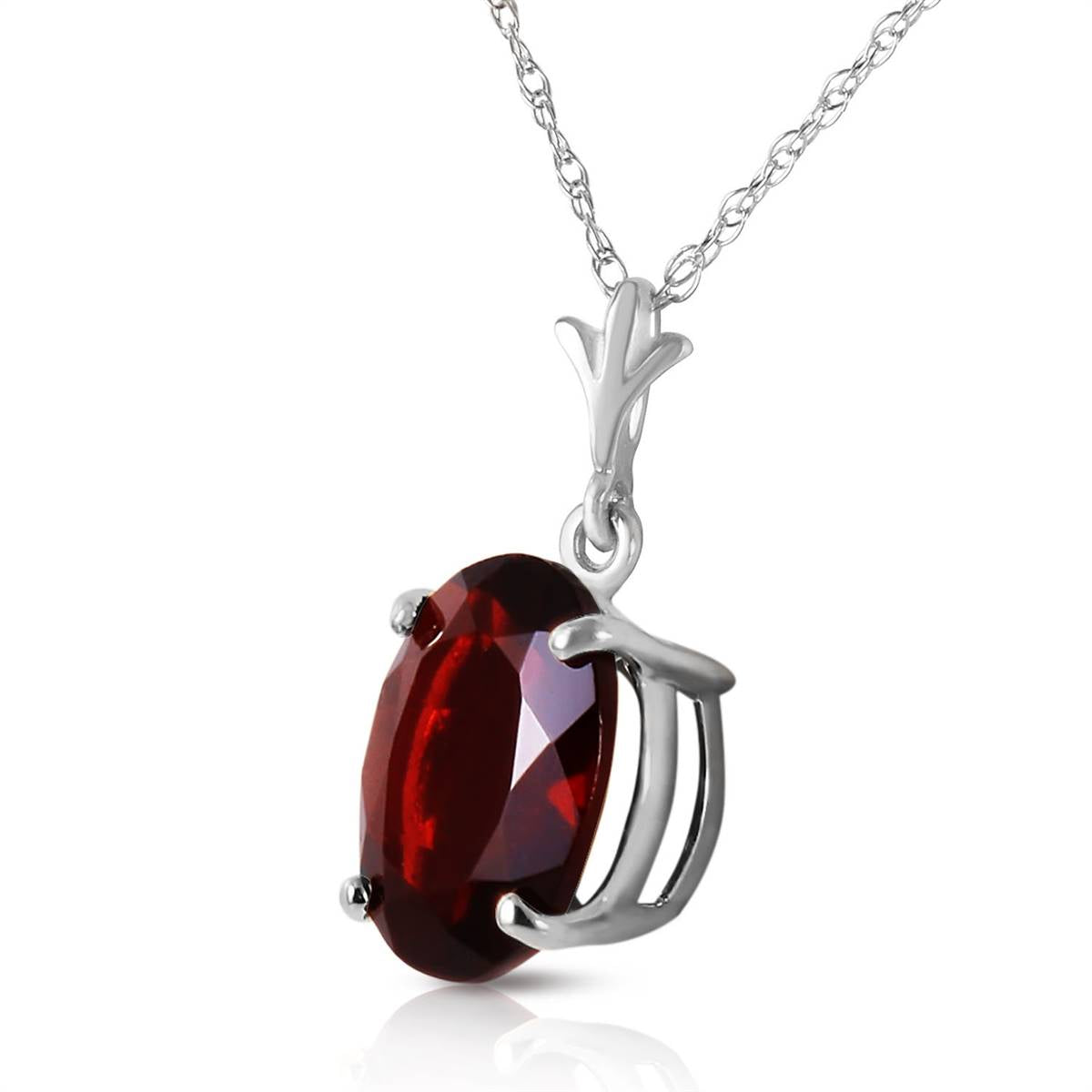 3.12 Carat 14K Solid White Gold Day Will Come Garnet Necklace