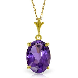 3.12 Carat 14K Solid Yellow Gold Party Girl Amethyst Necklace