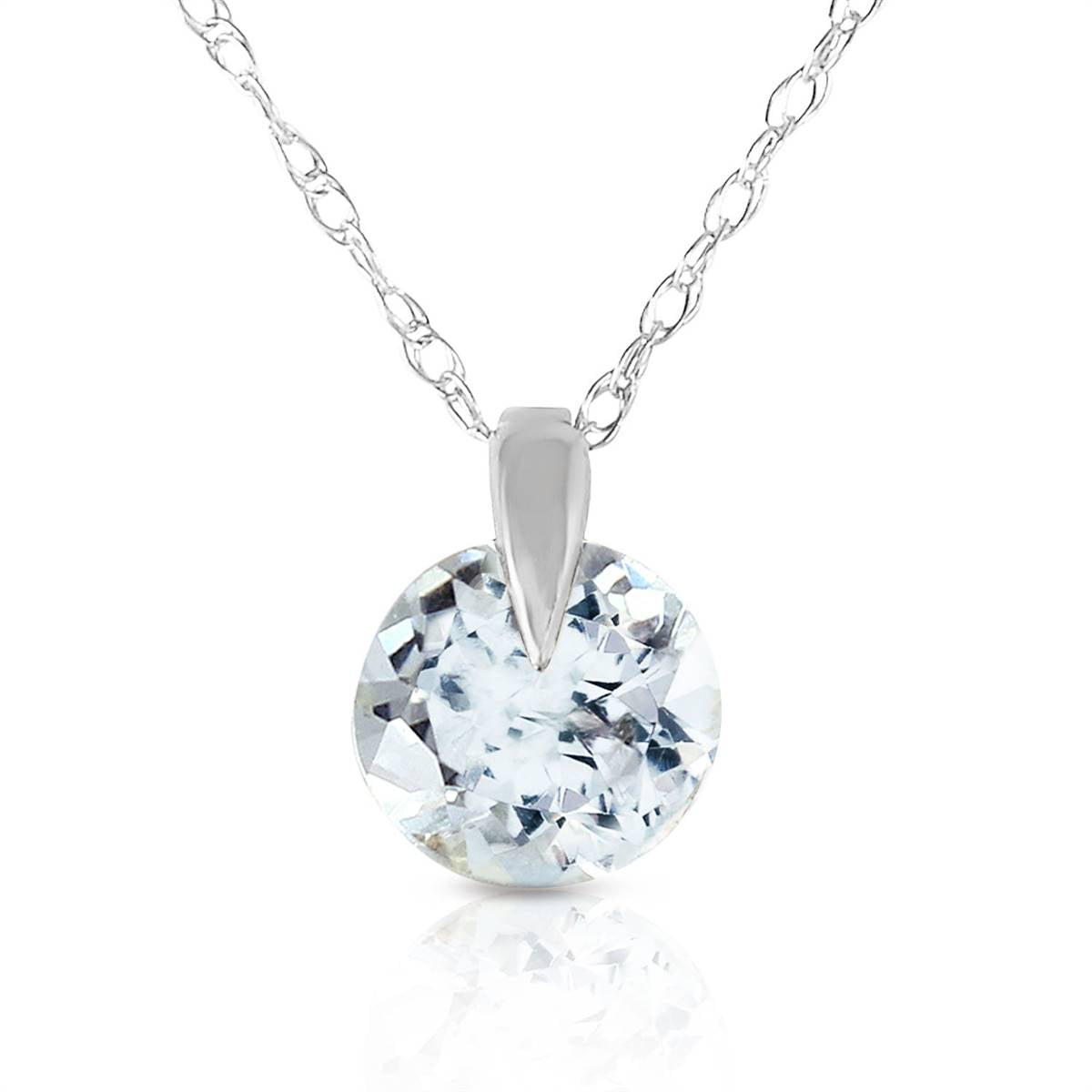 0.65 Carat 14K Solid White Gold Best Of Times Aquamarine Necklace
